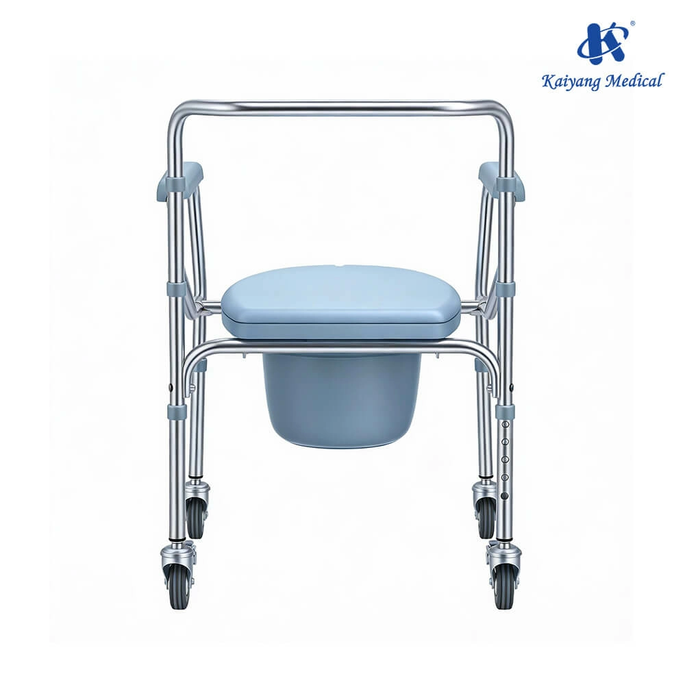 aluminum commode wheelchair with wheels